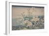 Cherry Blossoms at Gotenyama, C.1829-33 (Colour Woodblock Print)-Katsushika Hokusai-Framed Giclee Print