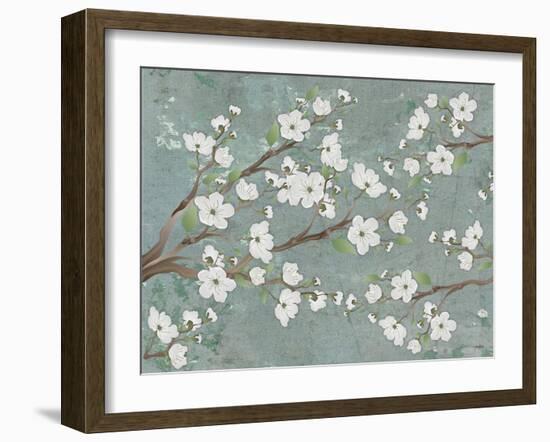 Cherry Blossoms Gray-Diane Stimson-Framed Art Print