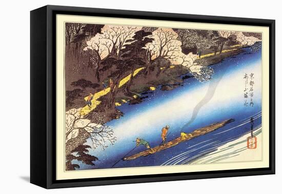 Cherry Blossoms in Full Bloom-Ando Hiroshige-Framed Stretched Canvas