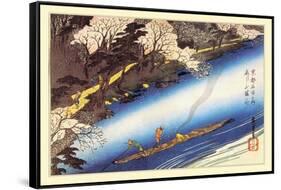 Cherry Blossoms in Full Bloom-Ando Hiroshige-Framed Stretched Canvas