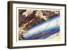 Cherry Blossoms in Full Bloom-Ando Hiroshige-Framed Art Print