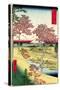 Cherry Blossoms Japanese Woodblock Print-null-Stretched Canvas