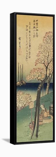 Cherry Blossoms on Gotenyama, Spring, 1833-1834-Utagawa Hiroshige-Framed Stretched Canvas