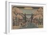 Cherry Blossoms on Naka-No-Cho in the Yoshiwara (Woodcut)-Ando or Utagawa Hiroshige-Framed Premium Giclee Print