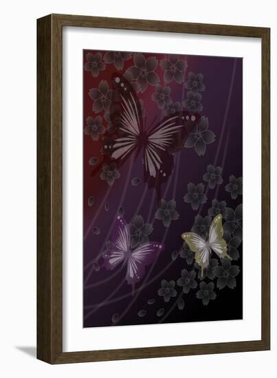 Cherry Blossoms Red-Ikuko Kowada-Framed Giclee Print