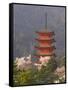 Cherry Blossoms (Sakura) and Famous Five-Storey Pagoda Dating from 1407, Island of Honshu, Japan-Gavin Hellier-Framed Stretched Canvas