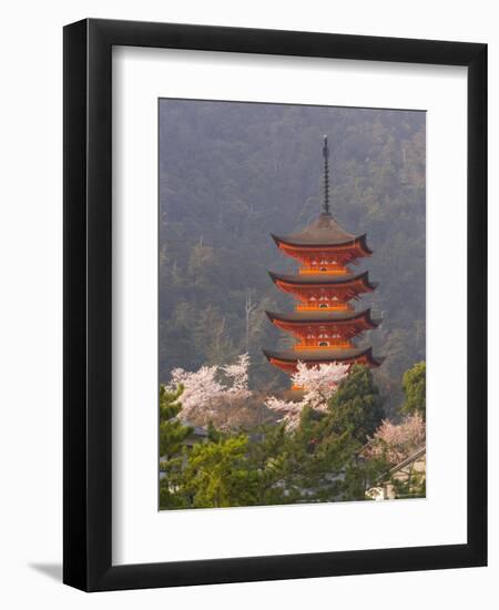 Cherry Blossoms (Sakura) and Famous Five-Storey Pagoda Dating from 1407, Island of Honshu, Japan-Gavin Hellier-Framed Photographic Print