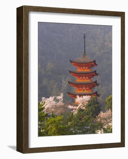 Cherry Blossoms (Sakura) and Famous Five-Storey Pagoda Dating from 1407, Island of Honshu, Japan-Gavin Hellier-Framed Photographic Print