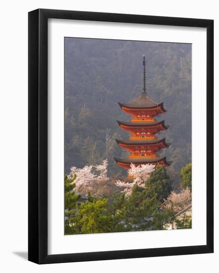 Cherry Blossoms (Sakura) and Famous Five-Storey Pagoda Dating from 1407, Island of Honshu, Japan-Gavin Hellier-Framed Photographic Print