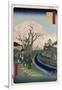 Cherry Blossoms, Tama River Embankment-Ando Hiroshige-Framed Giclee Print