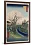 Cherry Blossoms, Tama River Embankment-Ando Hiroshige-Framed Giclee Print