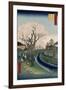 Cherry Blossoms, Tama River Embankment-Utagawa Hiroshige-Framed Giclee Print