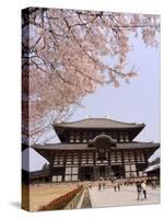 Cherry Blossoms, the Great Buddha Hall, Todaiji Temple, Nara, Honshu Island, Japan-Christian Kober-Stretched Canvas