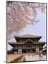 Cherry Blossoms, the Great Buddha Hall, Todaiji Temple, Nara, Honshu Island, Japan-Christian Kober-Mounted Photographic Print