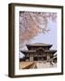 Cherry Blossoms, the Great Buddha Hall, Todaiji Temple, Nara, Honshu Island, Japan-Christian Kober-Framed Photographic Print