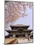 Cherry Blossoms, the Great Buddha Hall, Todaiji Temple, Nara, Honshu Island, Japan-Christian Kober-Mounted Photographic Print