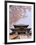 Cherry Blossoms, the Great Buddha Hall, Todaiji Temple, Nara, Honshu Island, Japan-Christian Kober-Framed Photographic Print