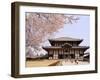 Cherry Blossoms, the Great Buddha Hall, Todaiji Temple, Nara, Honshu Island, Japan-Christian Kober-Framed Photographic Print