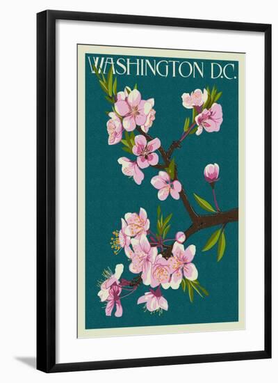 Cherry Blossoms - Washington DC-Lantern Press-Framed Art Print