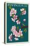 Cherry Blossoms - Washington DC-Lantern Press-Stretched Canvas