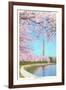 Cherry Blossoms, Washington Monument, Washington D.C.-null-Framed Art Print