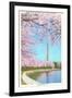 Cherry Blossoms, Washington Monument, Washington D.C.-null-Framed Art Print