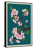 Cherry Blossoms-Lantern Press-Framed Stretched Canvas