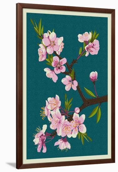 Cherry Blossoms-Lantern Press-Framed Art Print