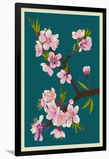 Cherry Blossoms-Lantern Press-Framed Art Print