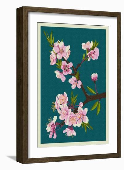 Cherry Blossoms-Lantern Press-Framed Art Print