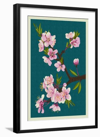 Cherry Blossoms-Lantern Press-Framed Art Print