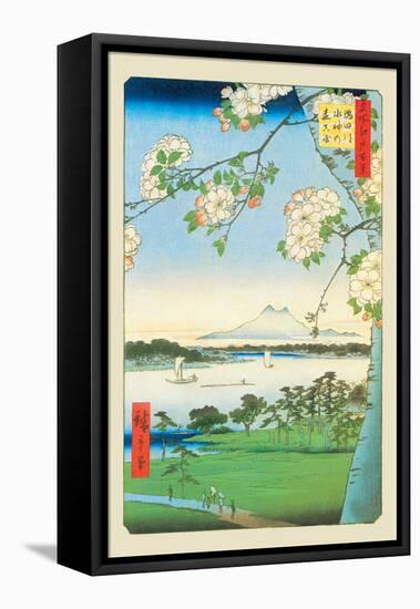 Cherry Blossoms-Ando Hiroshige-Framed Stretched Canvas