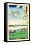 Cherry Blossoms-Ando Hiroshige-Framed Stretched Canvas