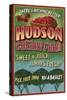 Cherry Farm - Vintage Sign-Lantern Press-Stretched Canvas