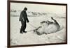 'Cherry-Garrard Giving His Pony 'Michael' A Roll in the Snow', c1911, (1913)-Herbert Ponting-Framed Photographic Print