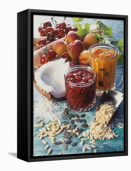 Cherry Jam with Coconut and Apricot Jam with Almonds-Martina Urban-Framed Stretched Canvas