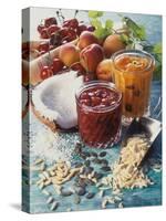 Cherry Jam with Coconut and Apricot Jam with Almonds-Martina Urban-Stretched Canvas