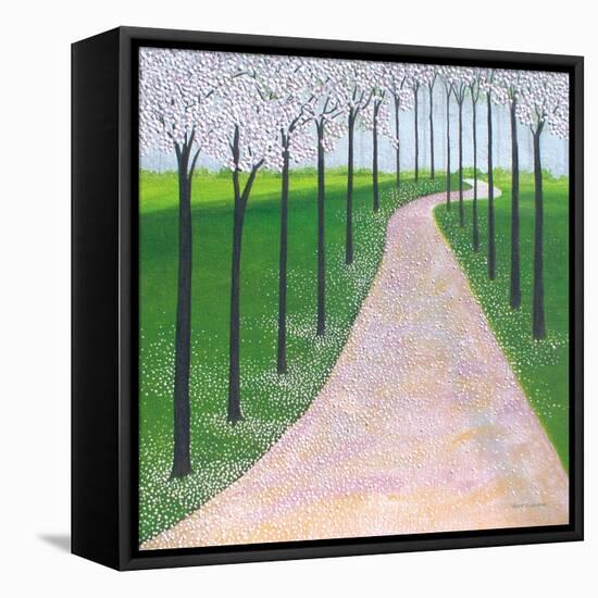 Cherry Lane-Herb Dickinson-Framed Stretched Canvas