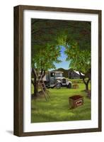 Cherry Orchard Harvest-Lantern Press-Framed Art Print