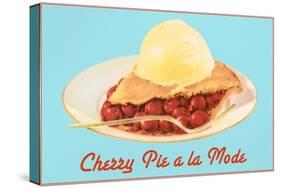 Cherry Pie A la Mode with Label-null-Stretched Canvas