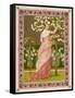 Cherry Ripe: a Pretty Lady in a Pink Dress Stands in Front of a Tree Full of Blossom-null-Framed Stretched Canvas