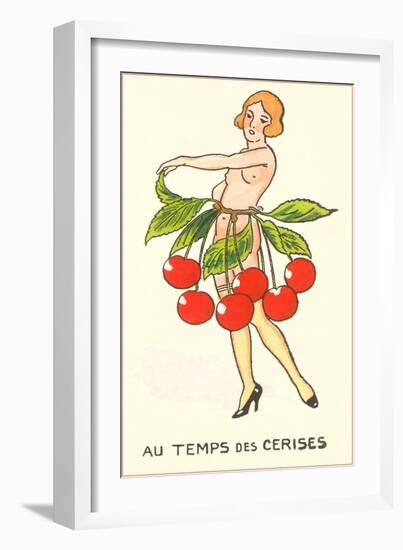 Cherry Season, Nude with Belt of Cherries-null-Framed Art Print