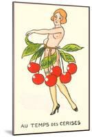 Cherry Season, Nude with Belt of Cherries-null-Mounted Art Print