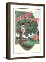 Cherry Time, Boy in Tree-Found Image Press-Framed Giclee Print