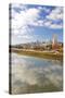 Cherry Trees along down Town Portland and Willamette River, Portland Oregon.-Craig Tuttle-Stretched Canvas