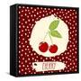 Cherry with Dots Pattern-Anton Yanchevskyi-Framed Stretched Canvas