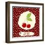 Cherry with Dots Pattern-Anton Yanchevskyi-Framed Art Print