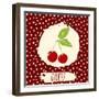 Cherry with Dots Pattern-Anton Yanchevskyi-Framed Art Print