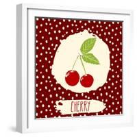 Cherry with Dots Pattern-Anton Yanchevskyi-Framed Art Print