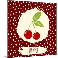 Cherry with Dots Pattern-Anton Yanchevskyi-Mounted Art Print